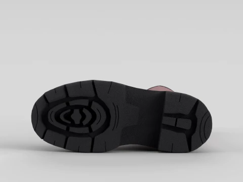 Calf Boot Red 3D Model