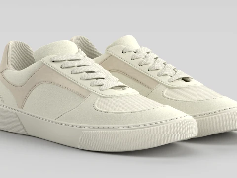 Crawler Light Grayish Yellow Shoe Sneaker 3D Model