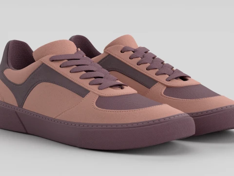 Crawler Burgundy Shoe Sneaker 3D Model