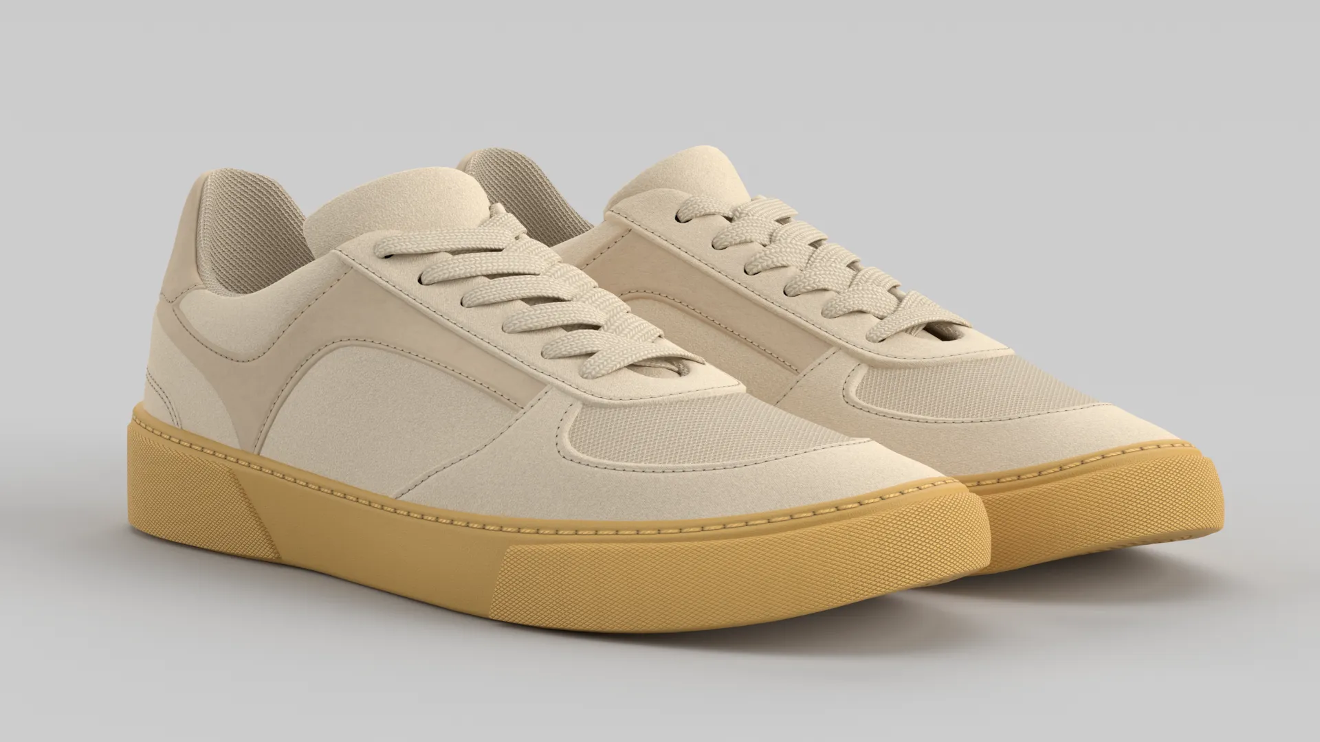 Crawler Beige Shoe Sneaker 3D Model .c4d .max .obj .3ds .fbx .stl .blend 