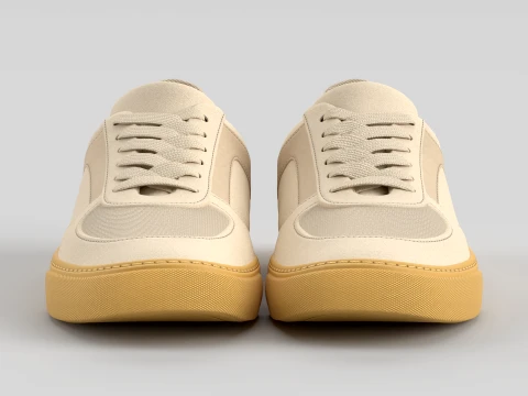 Crawler Beige Shoe Sneaker 3D Model