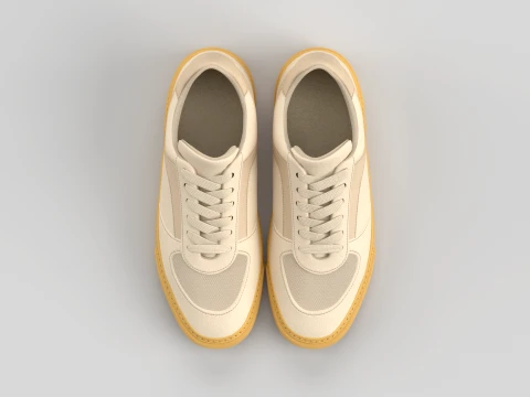 Crawler Beige Shoe Sneaker 3D Model