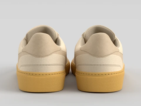 Crawler Beige Shoe Sneaker 3D Model