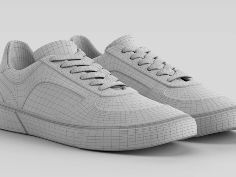 Crawler Beige Shoe Sneaker 3D Model