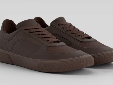 Crawler Brown Shoe Sneaker Modello 3D