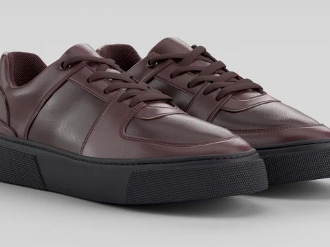 AeroMint Burgundy Shoe Sneaker Modello 3D
