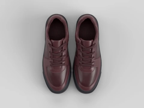 AeroMint Burgundy Shoe Sneaker 3D Model