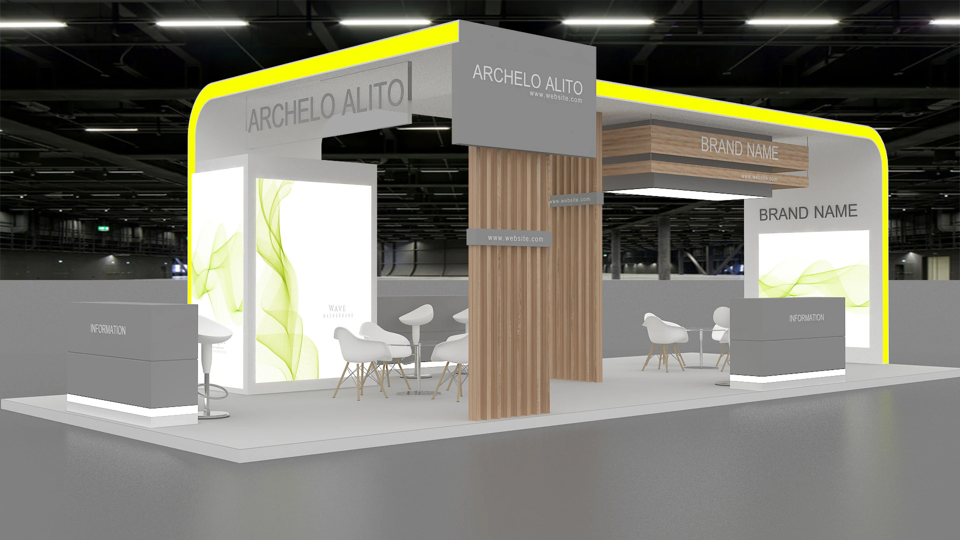 Exhibition booth tradeshow 3D Model .c4d .max .obj .3ds .fbx .stl .blend 