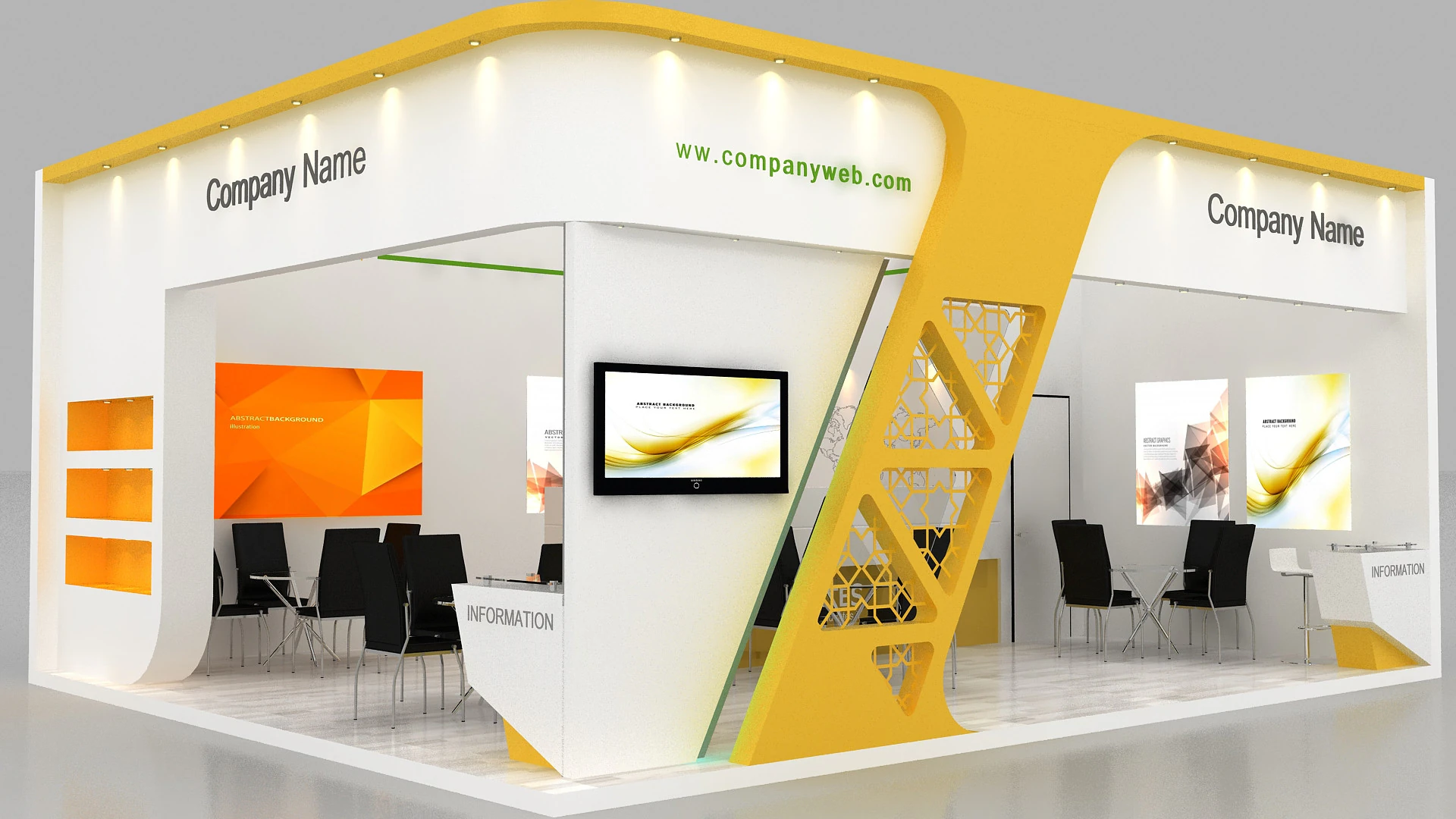 booth exhibition 3D Model .c4d .max .obj .3ds .fbx .stl .blend 