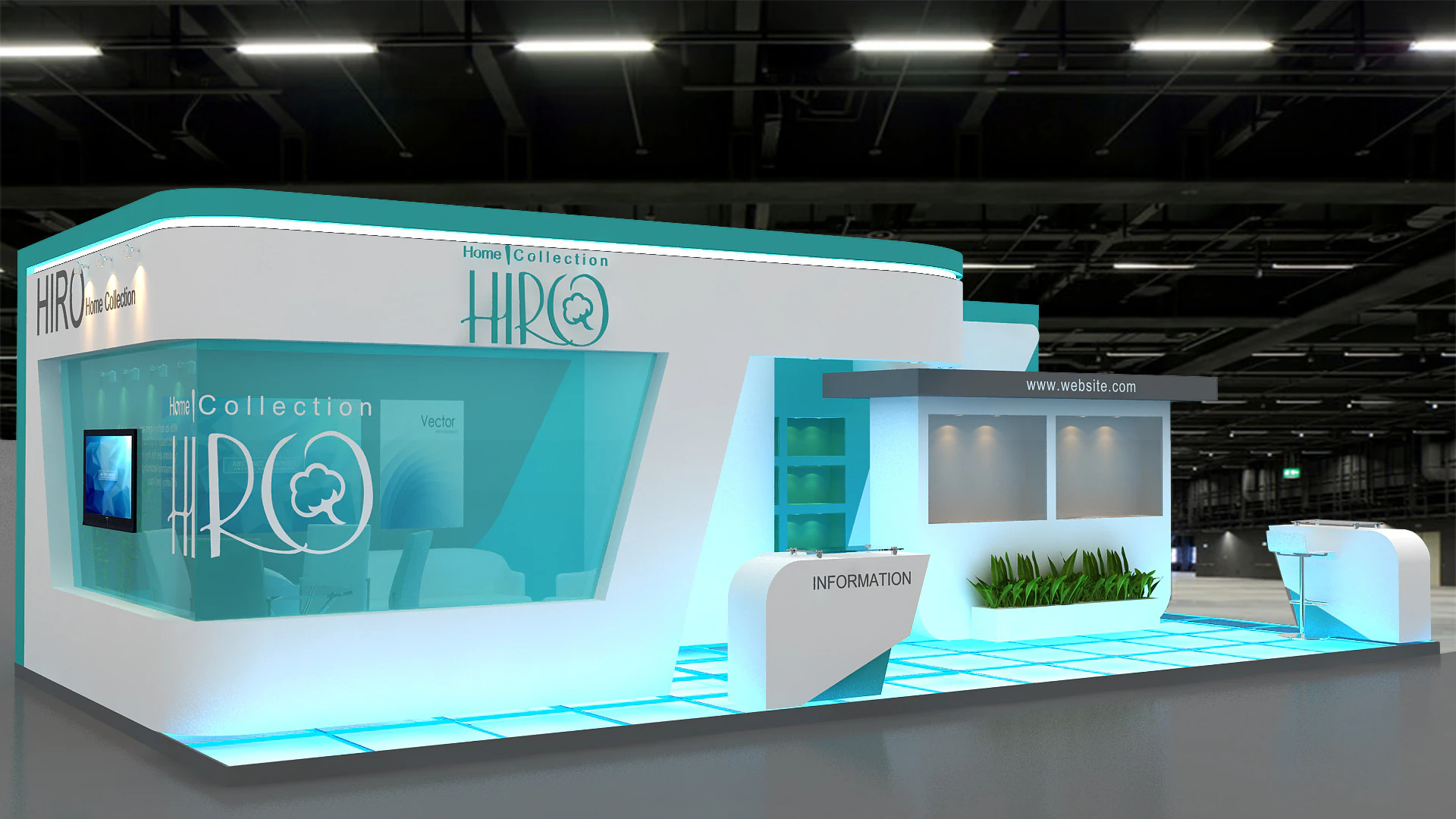 3D Trade Show Booth Design 3D Model .c4d .max .obj .3ds .fbx .stl .blend 