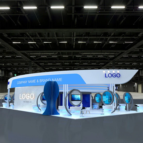 3D Exhibition Booth Model 3D Model .c4d .max .obj .3ds .fbx .stl .blend