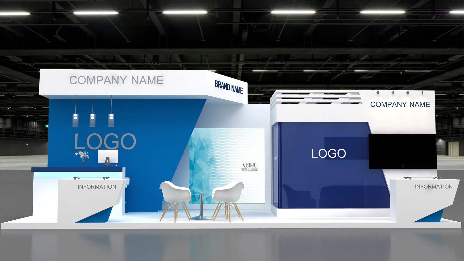3D Exhibition Booth Design tradeshow 3D Model .c4d .max .obj .3ds .fbx .stl .blend 