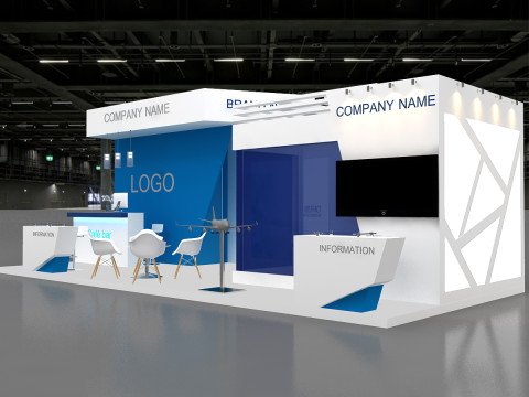 3D Exhibition Booth Design tradeshow Modelo 3D