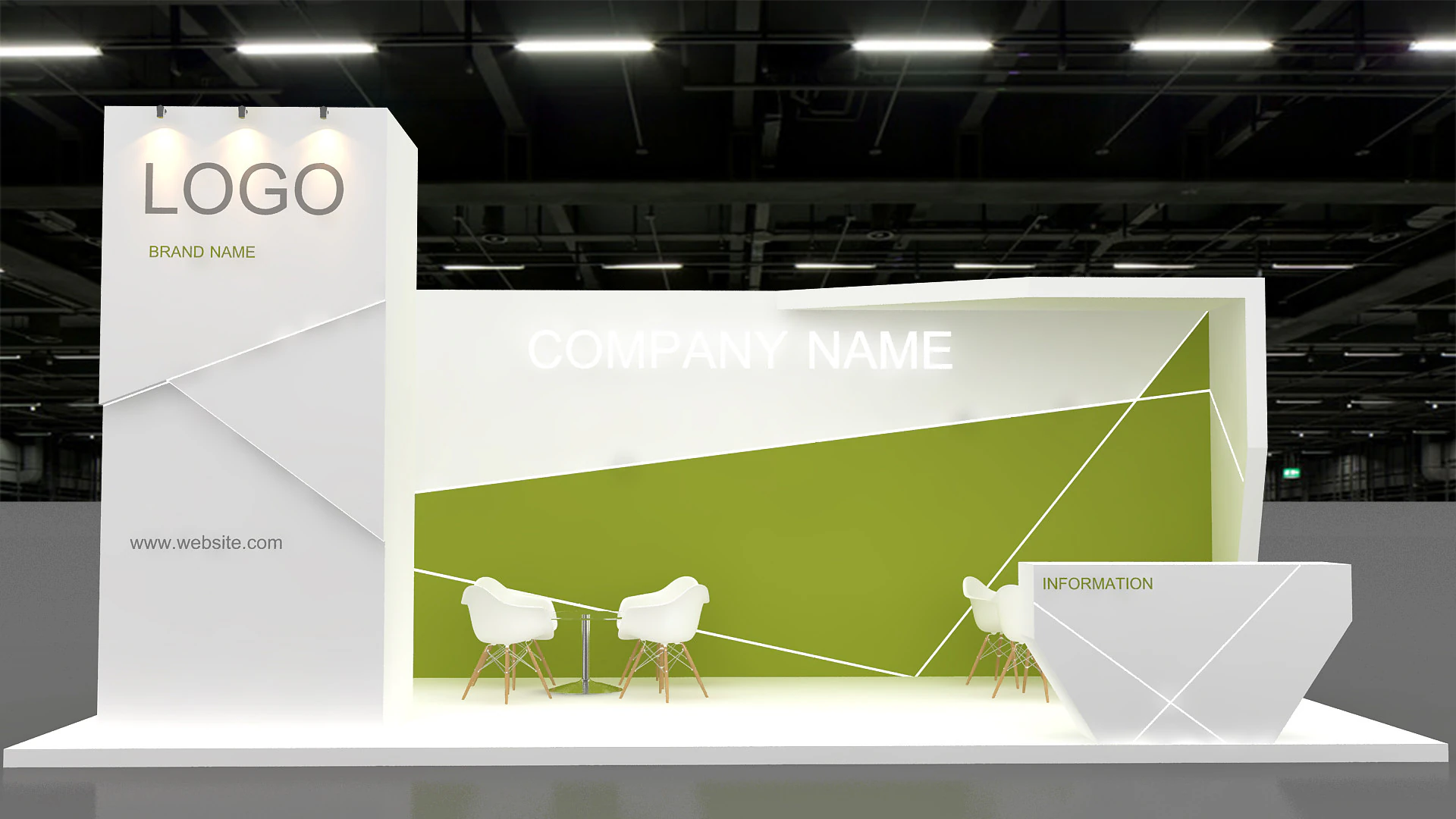 3D Exhibition Booth Model 3D Model .c4d .max .obj .3ds .fbx .stl .blend
