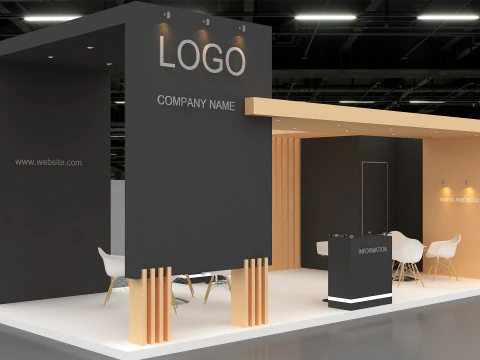 Design de estande para feiras comerciais 3D Modelo 3D