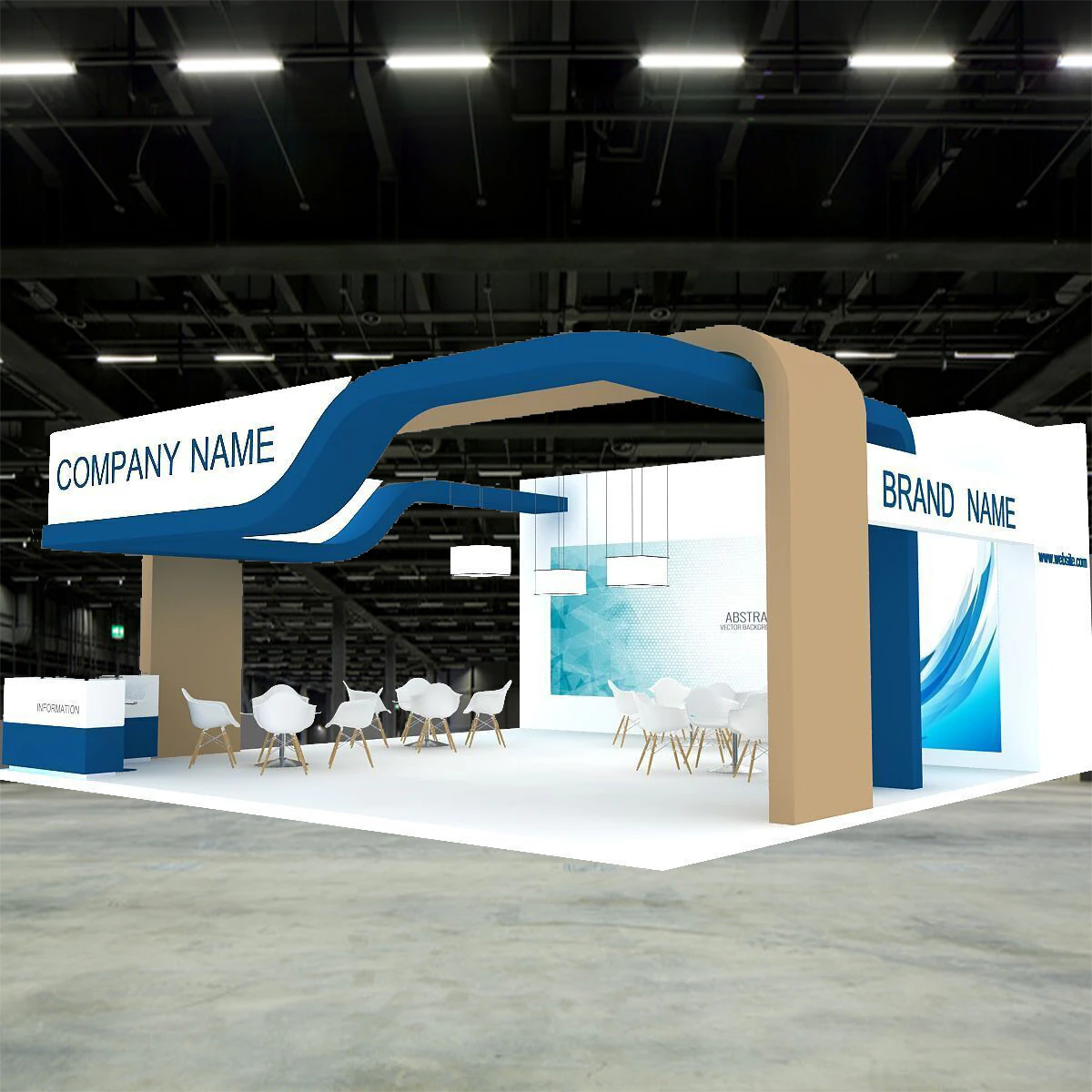Exhibition booth tradeshow 3D Model .c4d .max .obj .3ds .fbx .stl .blend
