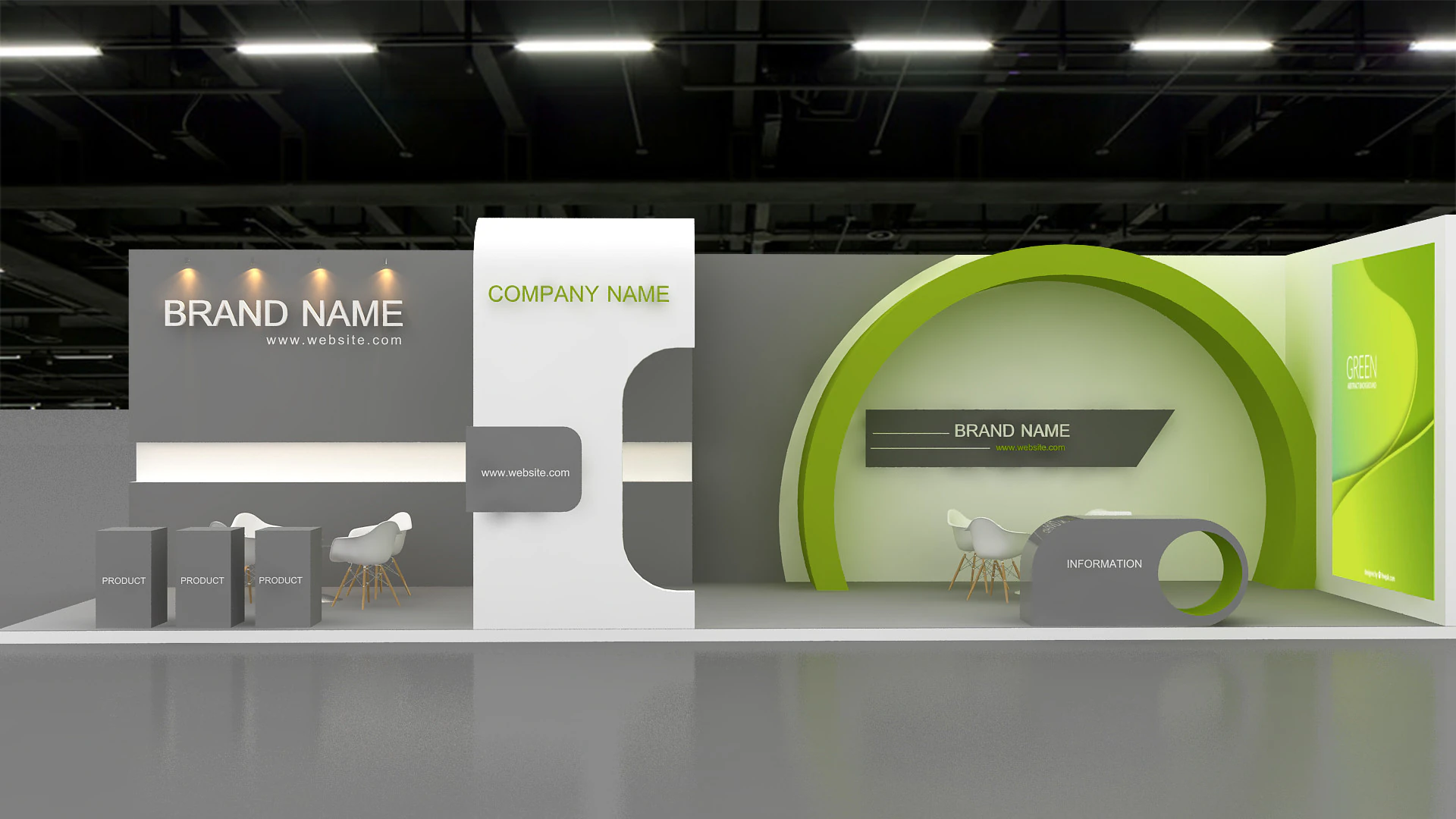 3D Exhibition Booth Design tradeshow 3D Model .c4d .max .obj .3ds .fbx .stl .blend