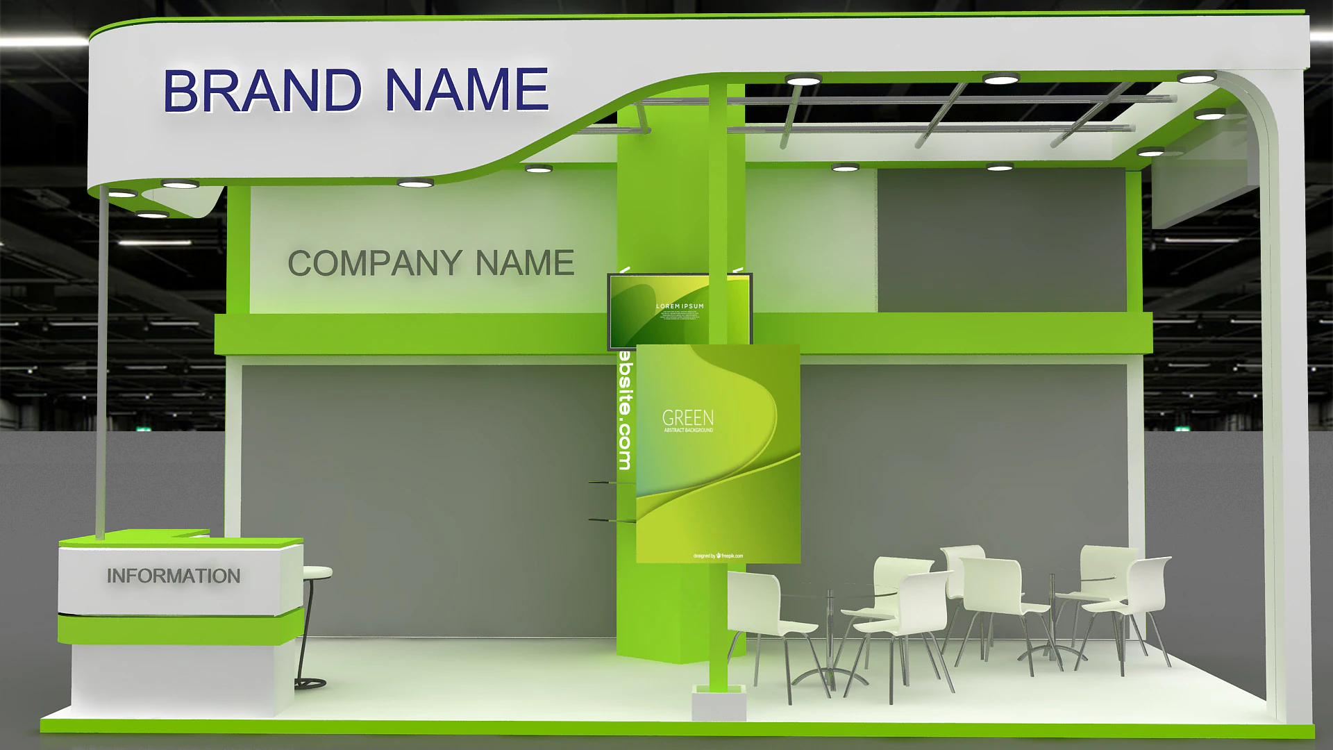 3D Trade Show Booth Design 3D Model .c4d .max .obj .3ds .fbx .stl .blend 