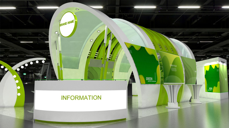 3D Exhibition Stand 3Dモデル .c4d .max .obj .3ds .fbx .stl .blend