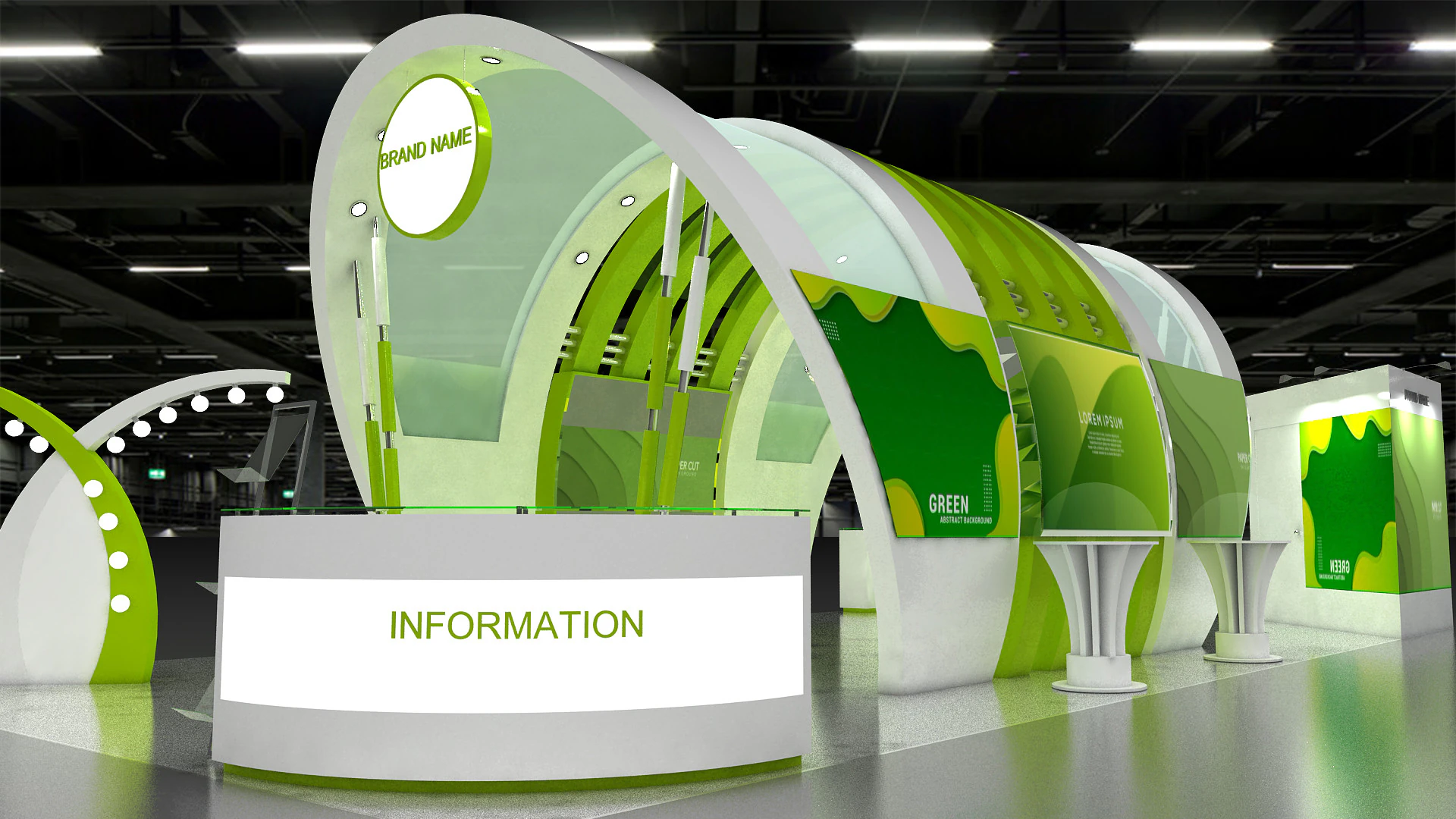 3D Exhibition Stand 3D Model .c4d .max .obj .3ds .fbx .stl .blend 
