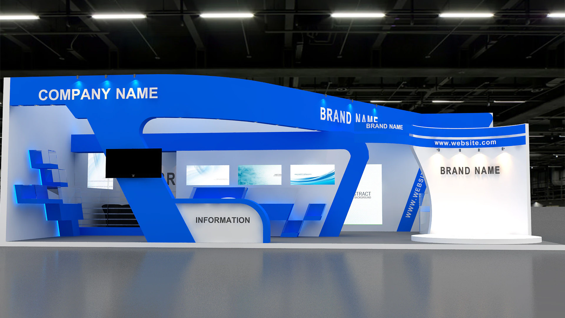 3D Exhibition Booth Design 3D Model .c4d .max .obj .3ds .fbx .stl .blend 