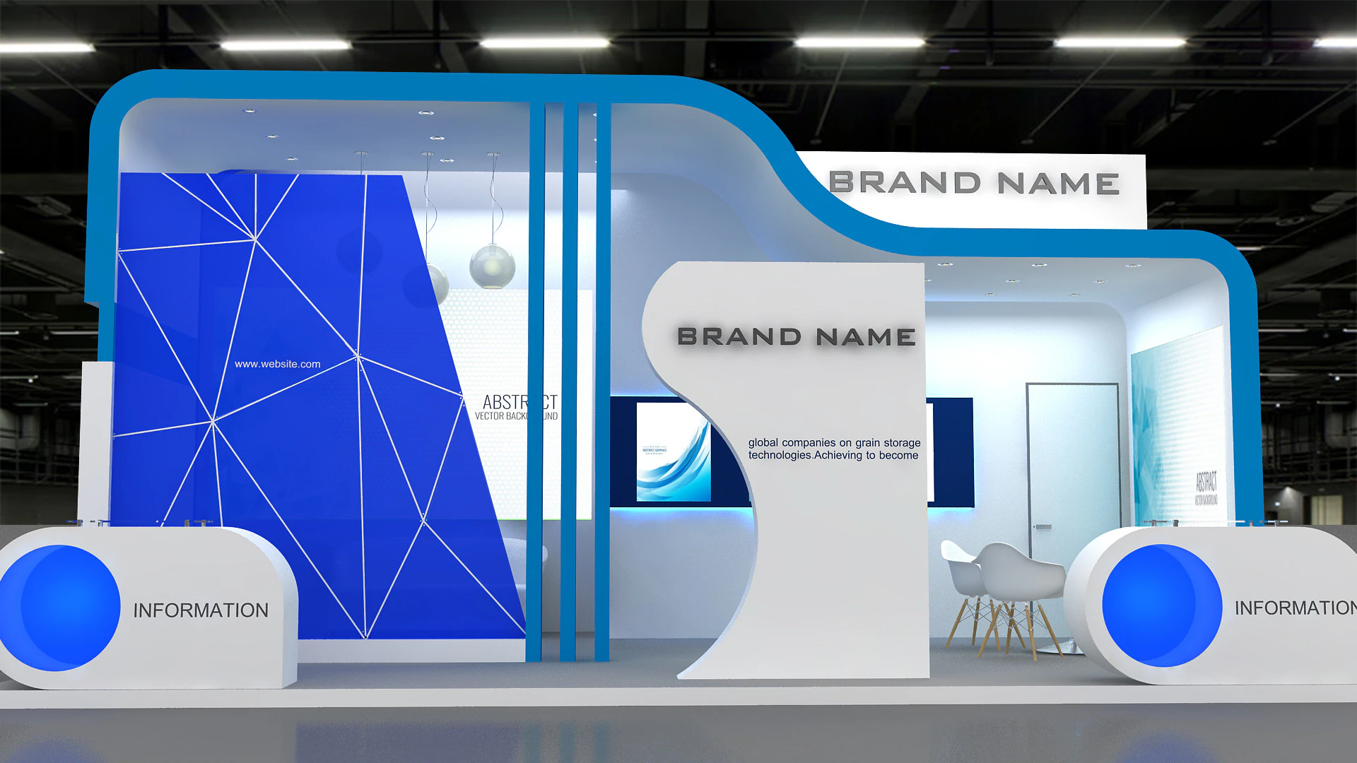 Exhibition booth tradeshow 3D Model .c4d .max .obj .3ds .fbx .stl .blend