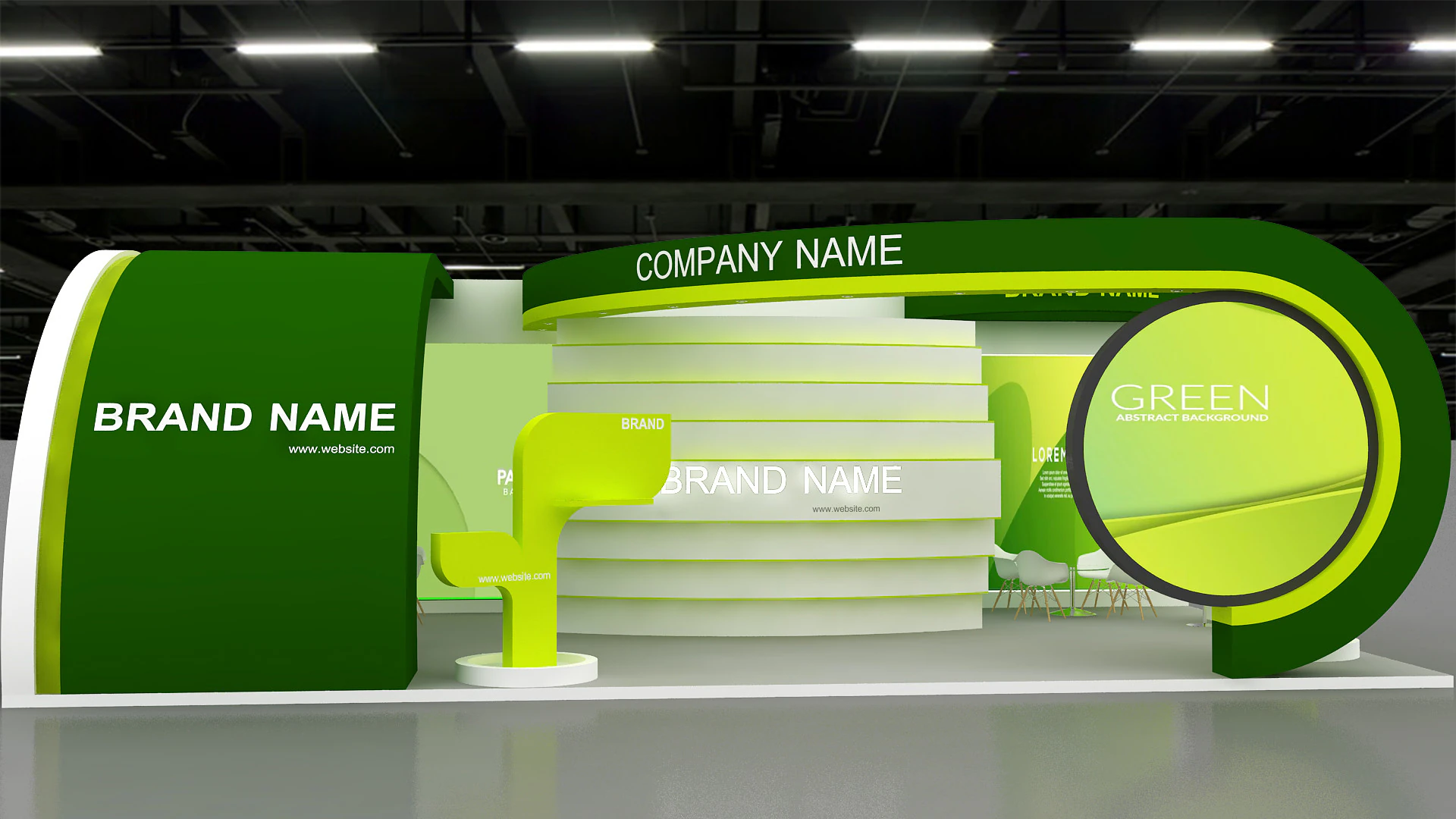 3D Exhibition Stand 3D Model .c4d .max .obj .3ds .fbx .stl .blend 