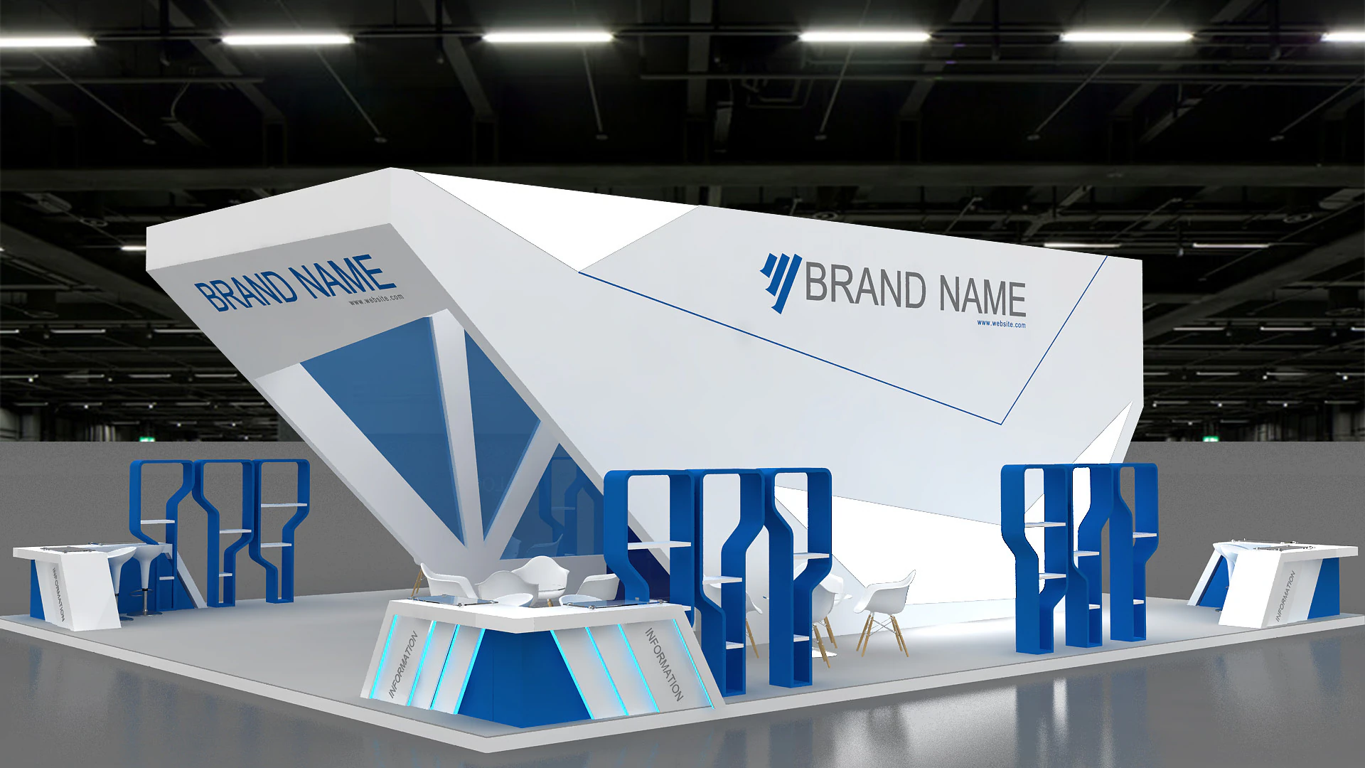 3D Booth Design 3D Model .c4d .max .obj .3ds .fbx .stl .blend 