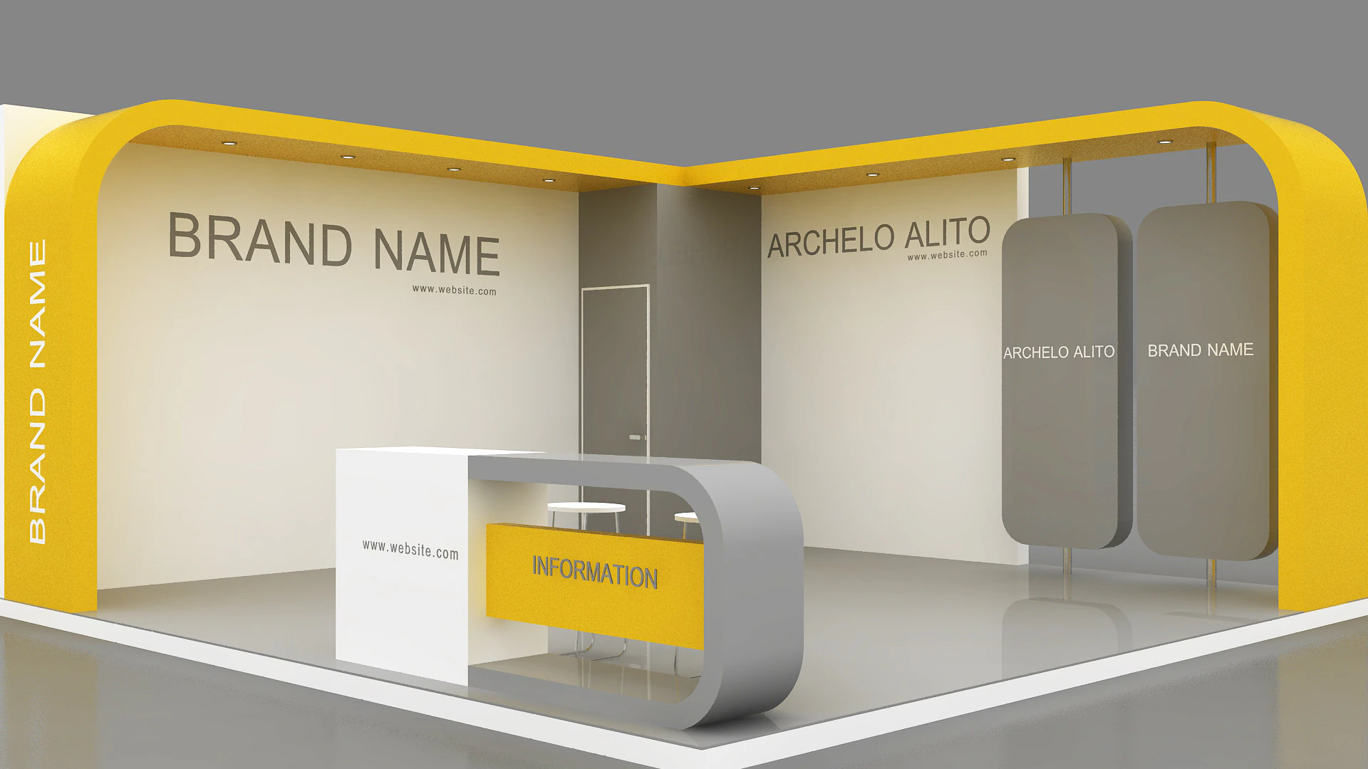 3D Booth Design 3D Model .c4d .max .obj .3ds .fbx .stl .blend 