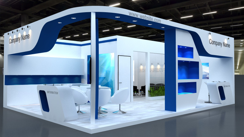 3D Exhibition Stand 3D Model .c4d .max .obj .3ds .fbx .stl .blend
