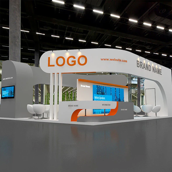 3D Exhibition Stand 3D Model .c4d .max .obj .3ds .fbx .stl .blend 