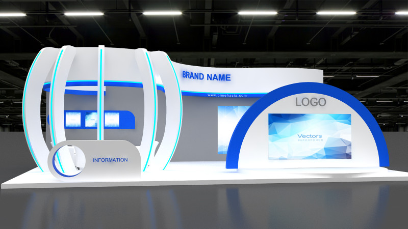 3D Exhibition Booth Design 3D Model .c4d .max .obj .3ds .fbx .stl .blend