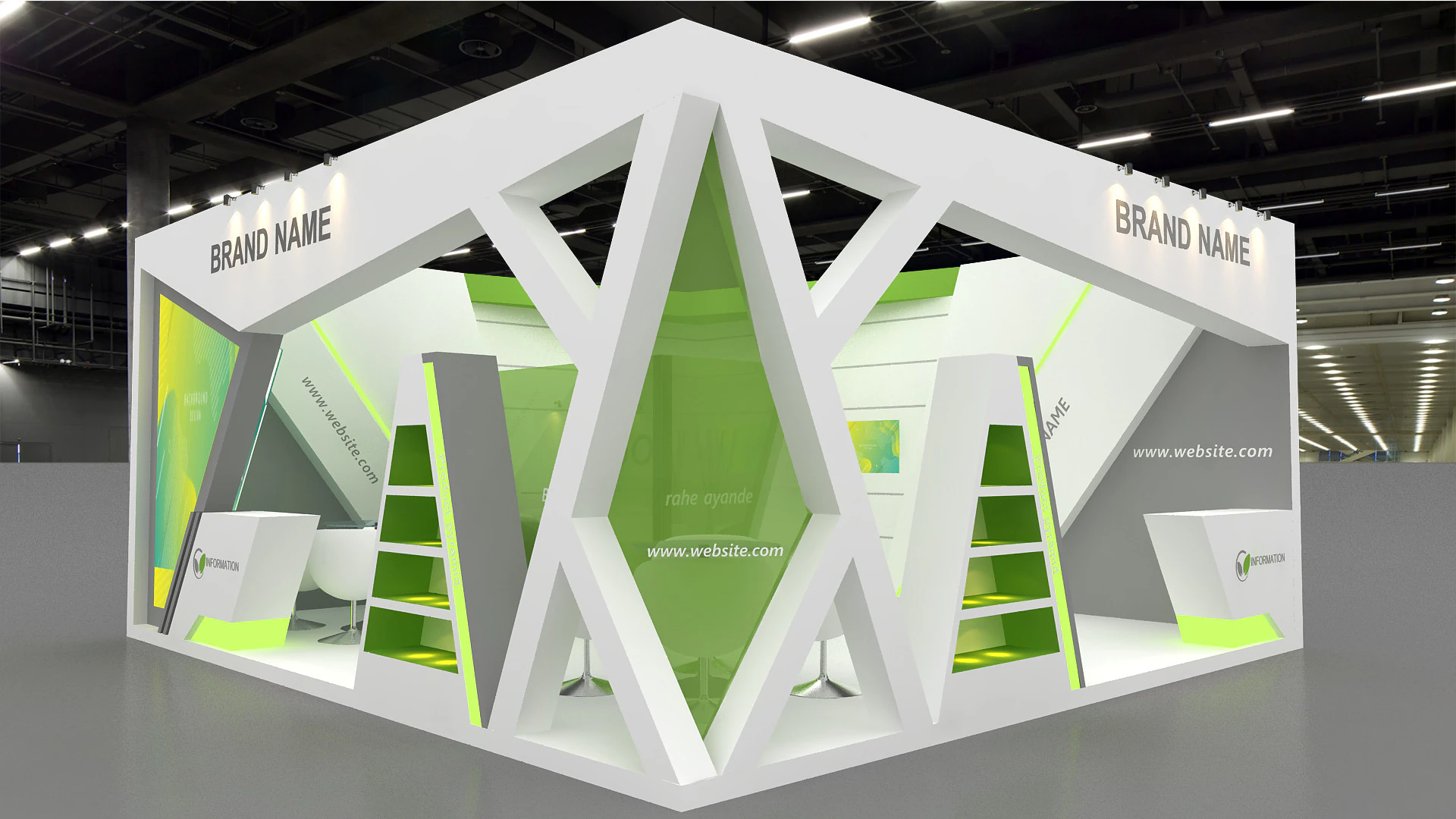 3D Booth Design 3D Model .c4d .max .obj .3ds .fbx .stl .blend 