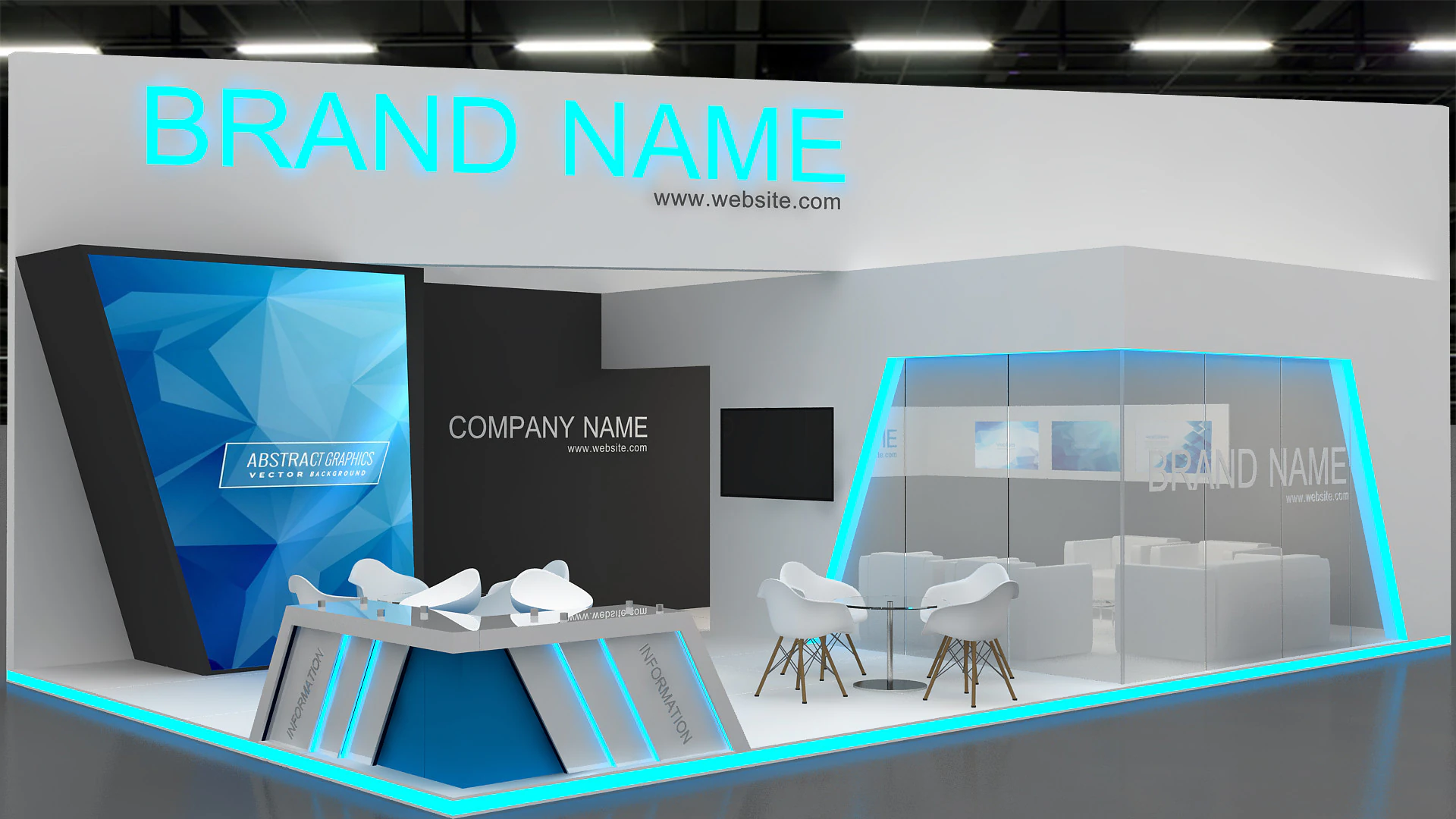 3d booth 3D Model .c4d .max .obj .3ds .fbx .stl .blend 