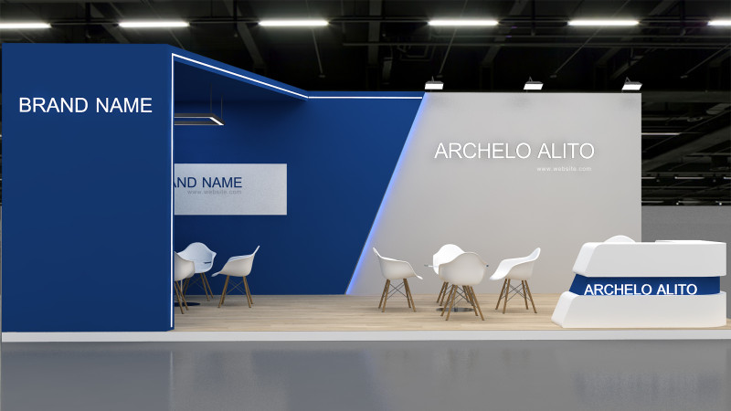 3D Exhibition Stand 3D Model .c4d .max .obj .3ds .fbx .stl .blend