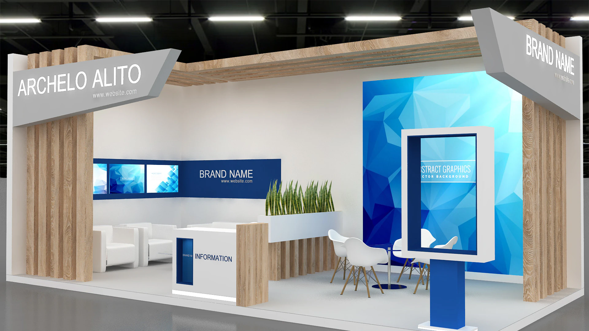3D Booth Design 3D Model .c4d .max .obj .3ds .fbx .stl .blend 