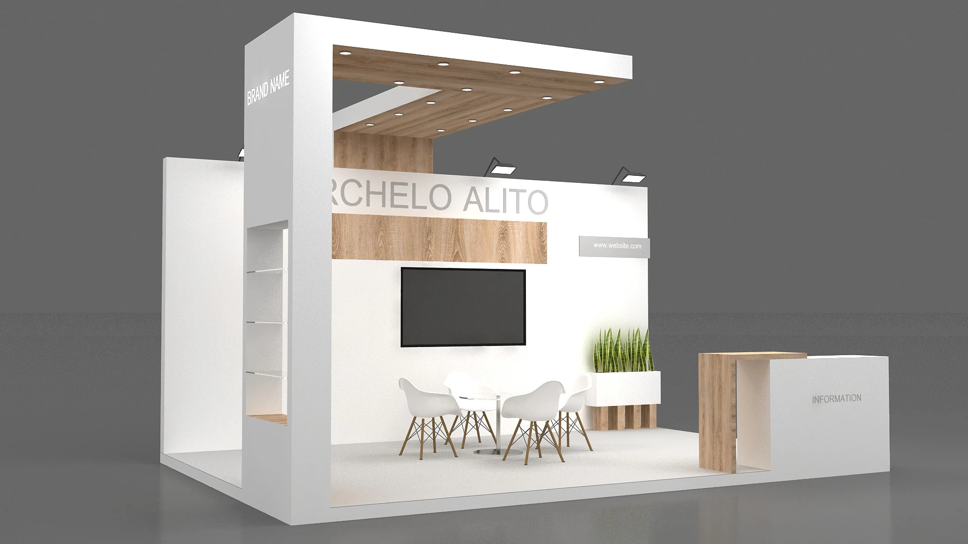 3D Booth stand 3D Model .c4d .max .obj .3ds .fbx .stl .blend 