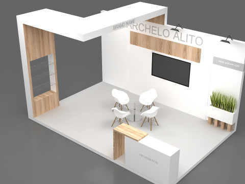 3D Booth stand Modelo 3D