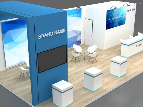 Booth 3d exhibition 3D Model