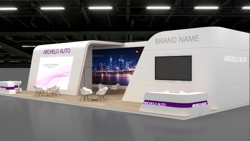 3D Booth stand 3D मॉडल .c4d .max .obj .3ds .fbx .stl .blend