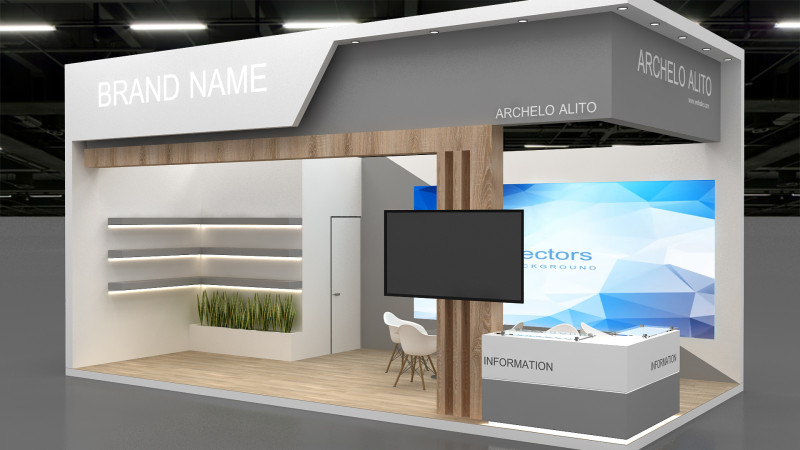 3D Exhibition Stand Model 3D .c4d .max .obj .3ds .fbx .stl .blend