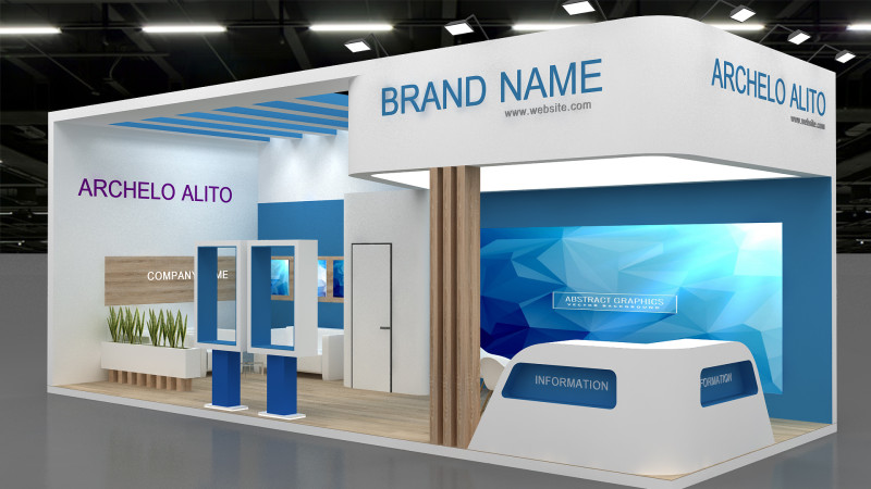 3D Exhibition Booth stall Modèle 3D .c4d .max .obj .3ds .fbx .stl .blend