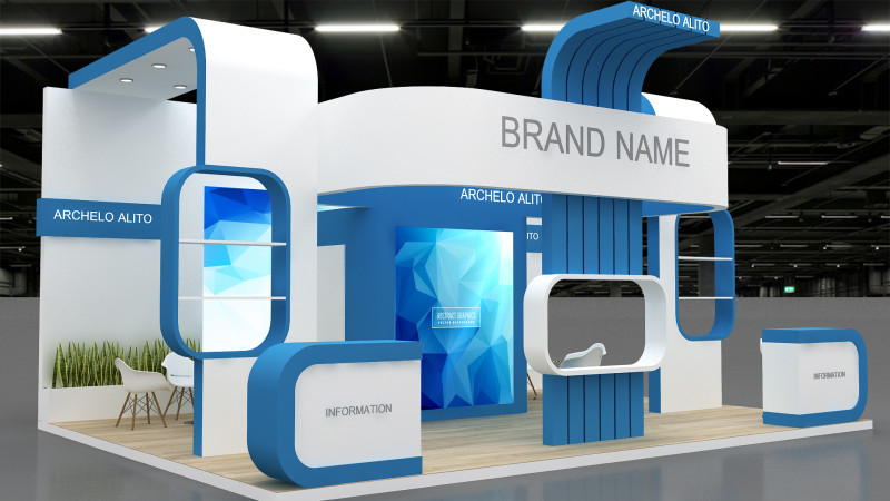 3D Exhibition Stand Modello 3D .c4d .max .obj .3ds .fbx .stl .blend 