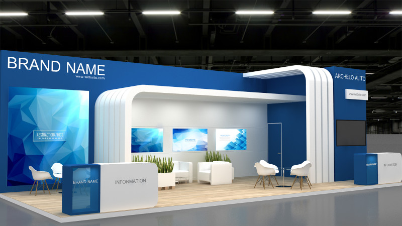 3D Exhibition Booth Model 3D Model .c4d .max .obj .3ds .fbx .stl .blend