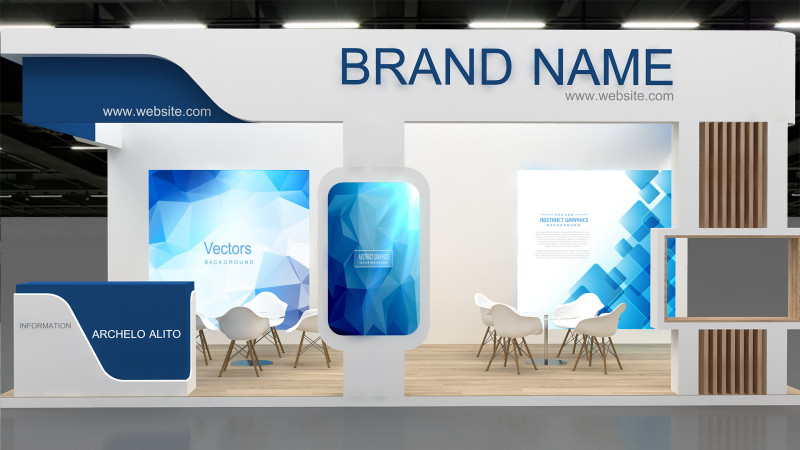 3D Exhibition Booth Model 3D Model .c4d .max .obj .3ds .fbx .stl .blend 