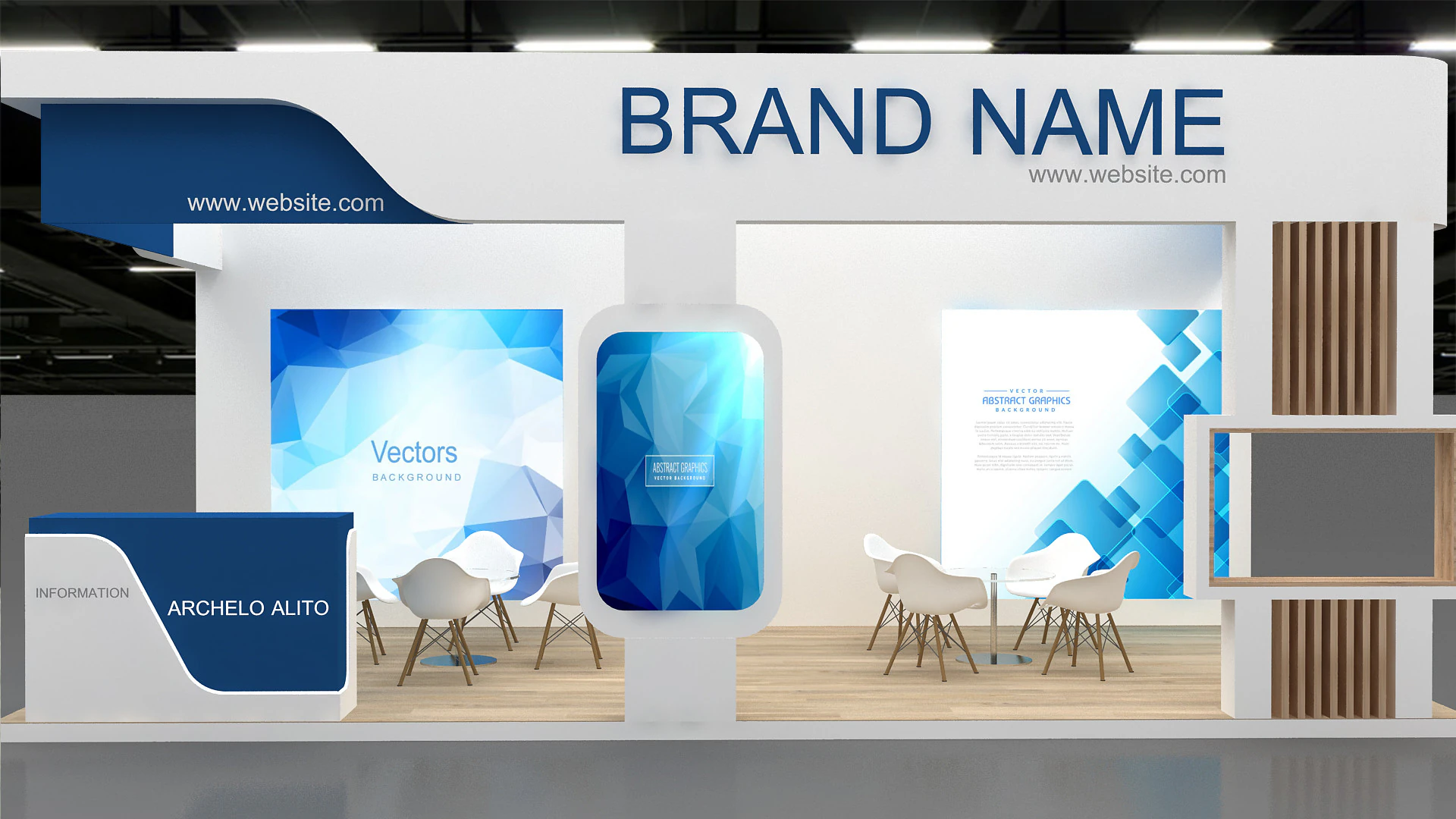 3D Exhibition Booth Model 3D Model .c4d .max .obj .3ds .fbx .stl .blend