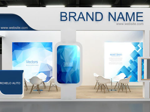 展示ブースの3Dモデル 3Dモデル