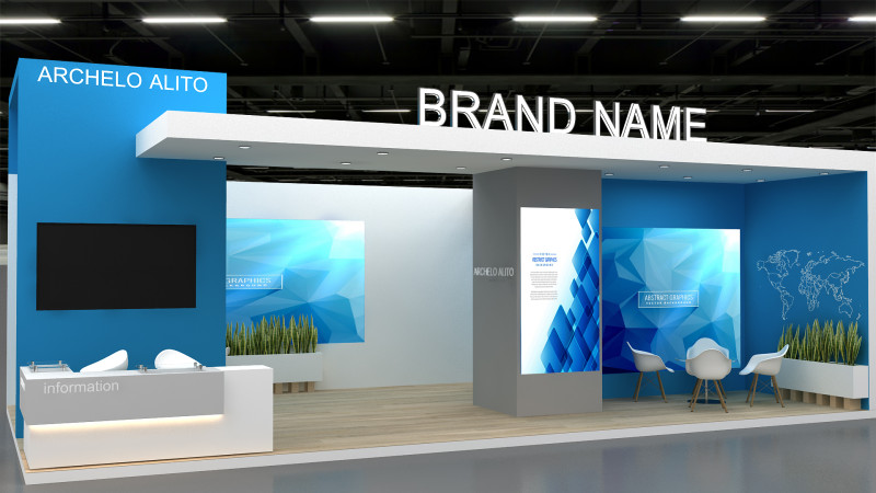 3D Booth stand 3Dモデル .c4d .max .obj .3ds .fbx .stl .blend