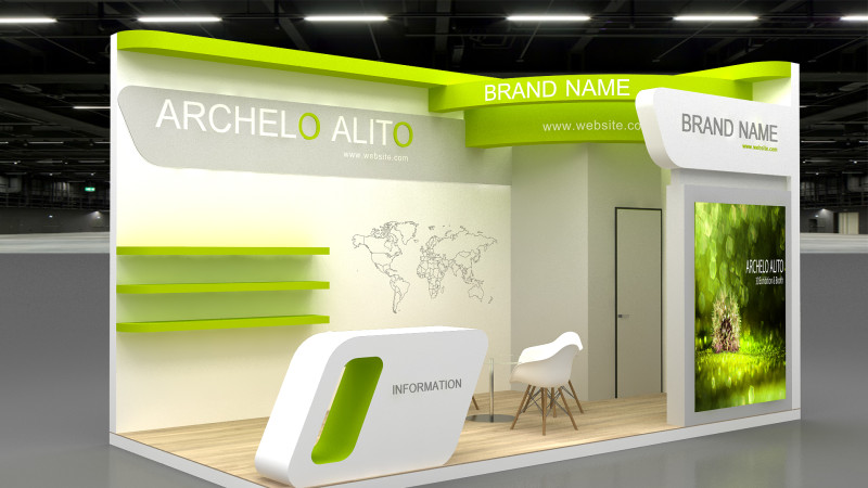 3D Exhibition Booth Model 3D Модель .c4d .max .obj .3ds .fbx .stl .blend