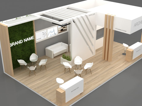 3D Exhibition Booth Model 3D मॉडल